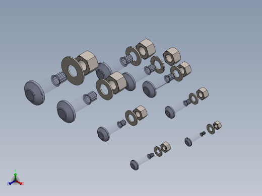 高强度扭断控制结构螺栓正等轴测缩略图