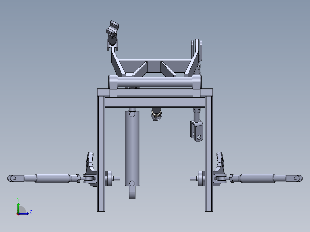 拖拉机悬挂三维模型左视图