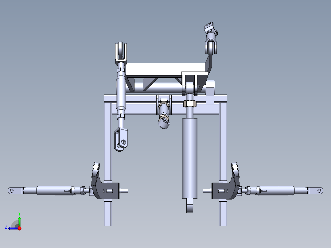 拖拉机悬挂三维模型右视图
