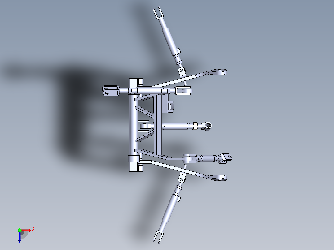 拖拉机悬挂三维模型俯视图