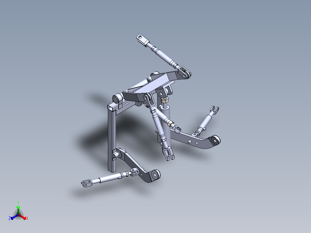 拖拉机悬挂三维模型正等轴测图