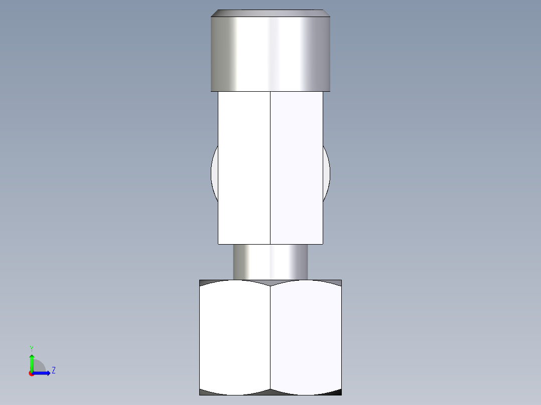 卡套式工业通用硬管接头EO_Standpipe_run_tee_EVL10LOMDCF左视图