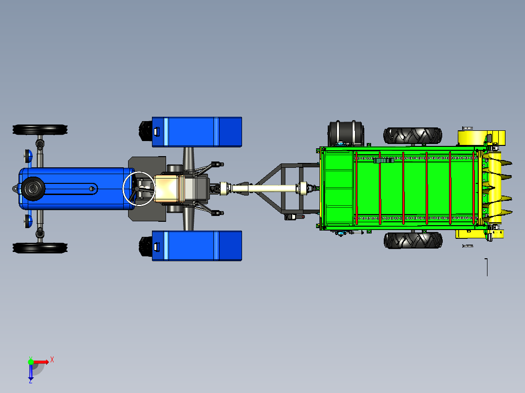 有机肥撒布机俯视图