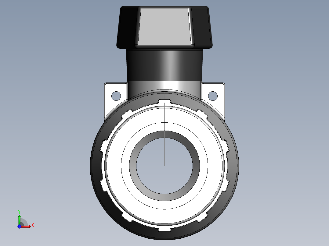 PVC管件-2in_PVC BALL VALVE前视图