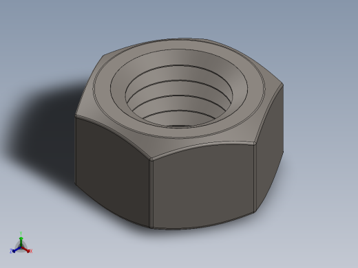 紧固件-Raw Steel Nut 0.6250正等轴测缩略图