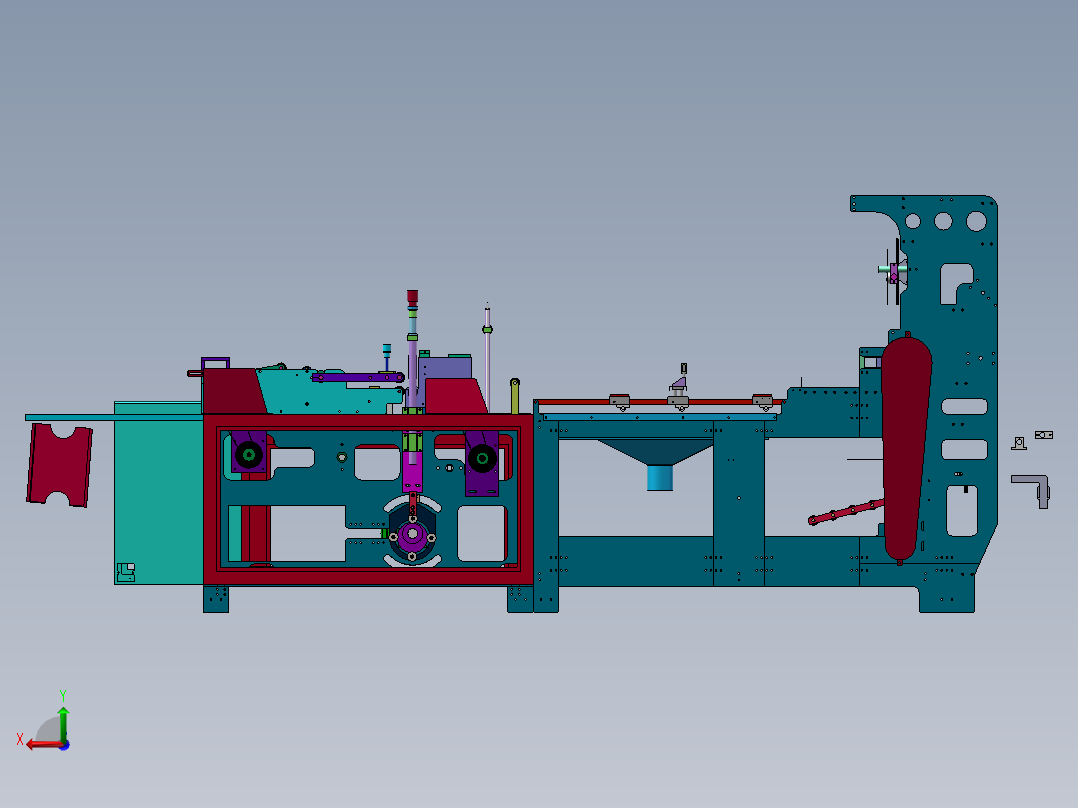 冷拉墙板制袋机(含工程图)sw20可编辑后视图