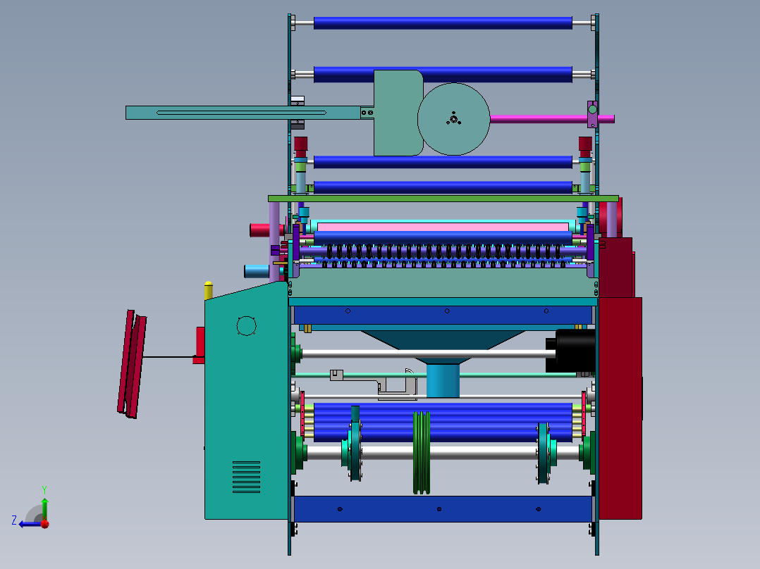 冷拉墙板制袋机(含工程图)sw20可编辑右视图