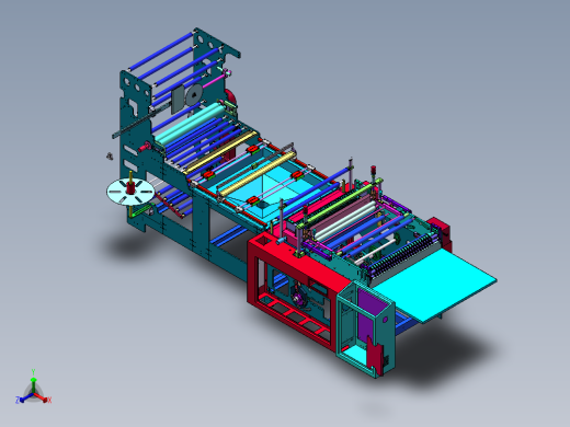 冷拉墙板制袋机(含工程图)sw20可编辑正等轴测缩略图