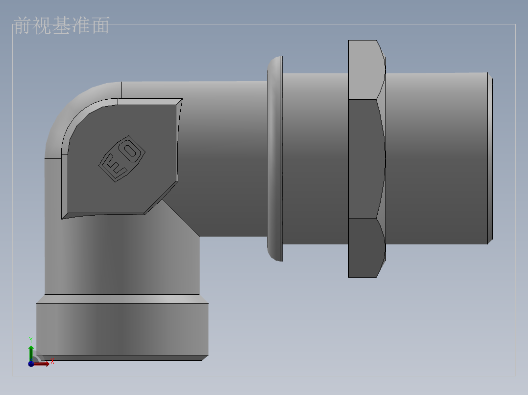 直角过板接头、6D9-42LN前视图