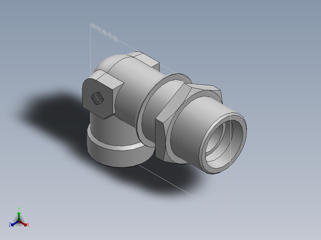 直角过板接头、6D9-42LN正等轴测图