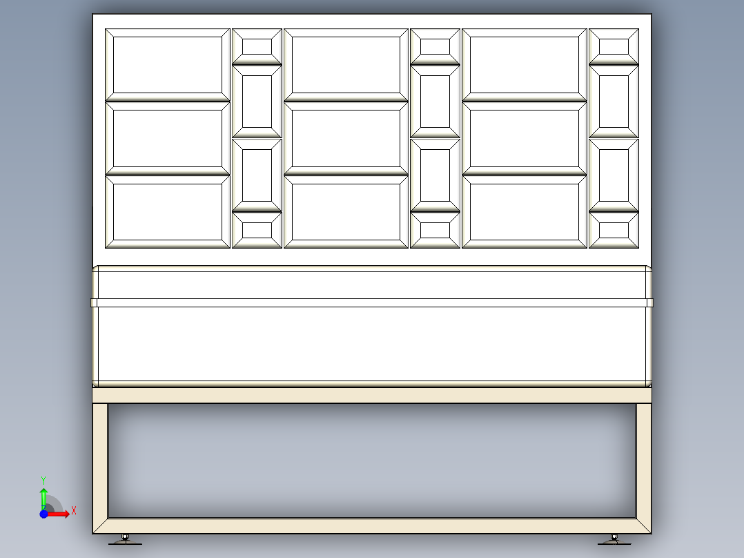 床 2 抽屉位置..zip前视图