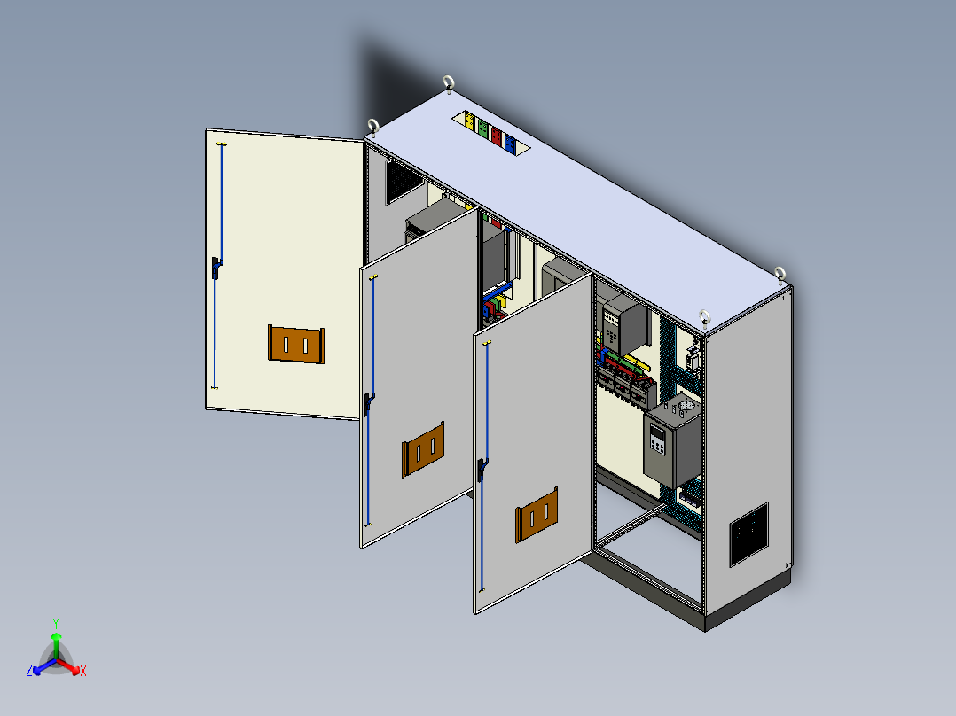 三柜万能断路器软启动旁路控制柜 55237正等轴测图