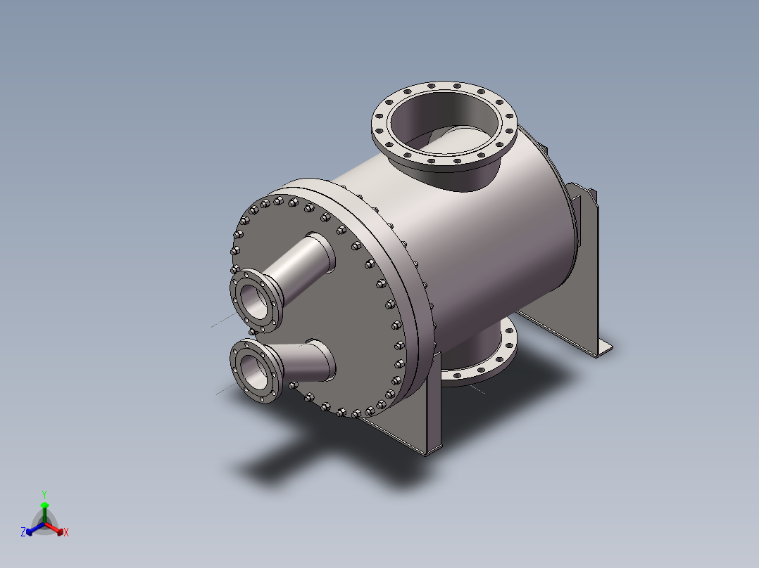 压力容积、板壳式换热器正等轴测图