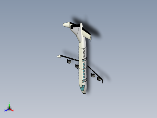 B2005338-双涡轮发动机商用飞机（PUBG飞机）正等轴测缩略图