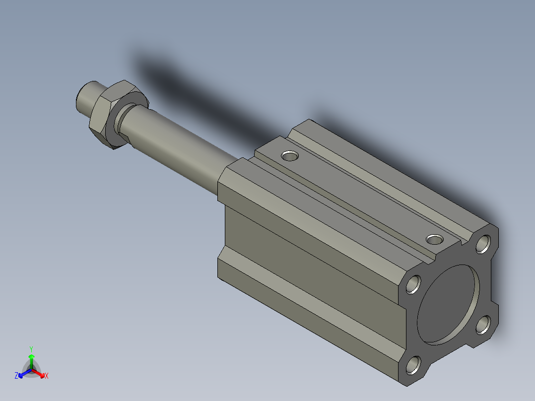 11CQ2A25-50DM(SMC汽缸)正等轴测图