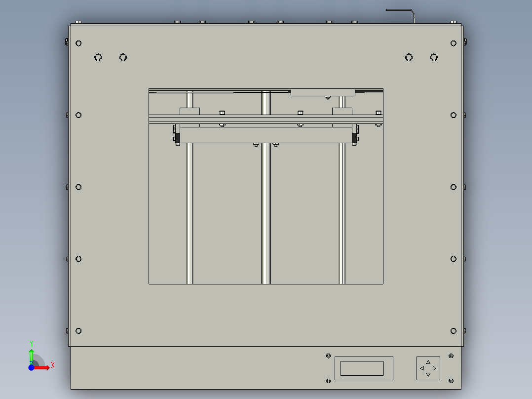 小型桌面级 3D 打印机结构整机模型前视图