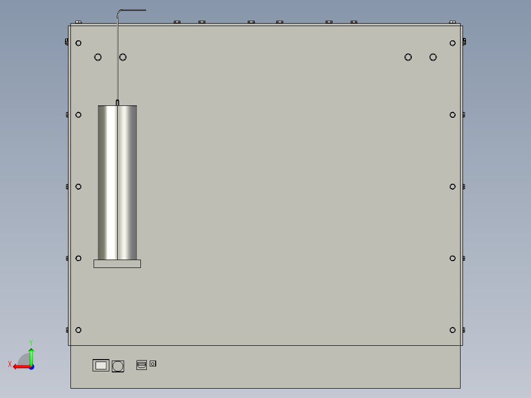 小型桌面级 3D 打印机结构整机模型后视图