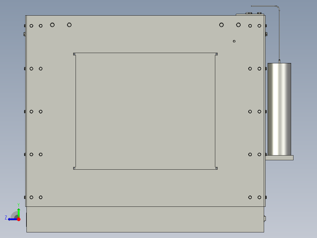 小型桌面级 3D 打印机结构整机模型右视图