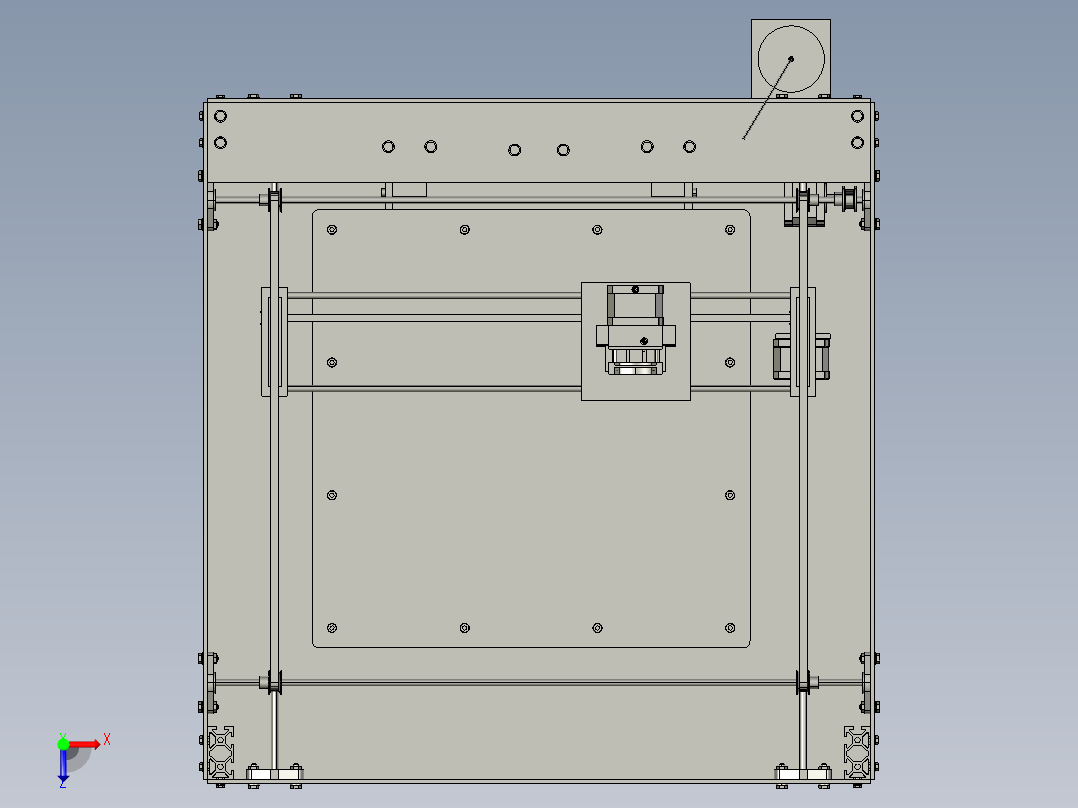 小型桌面级 3D 打印机结构整机模型俯视图