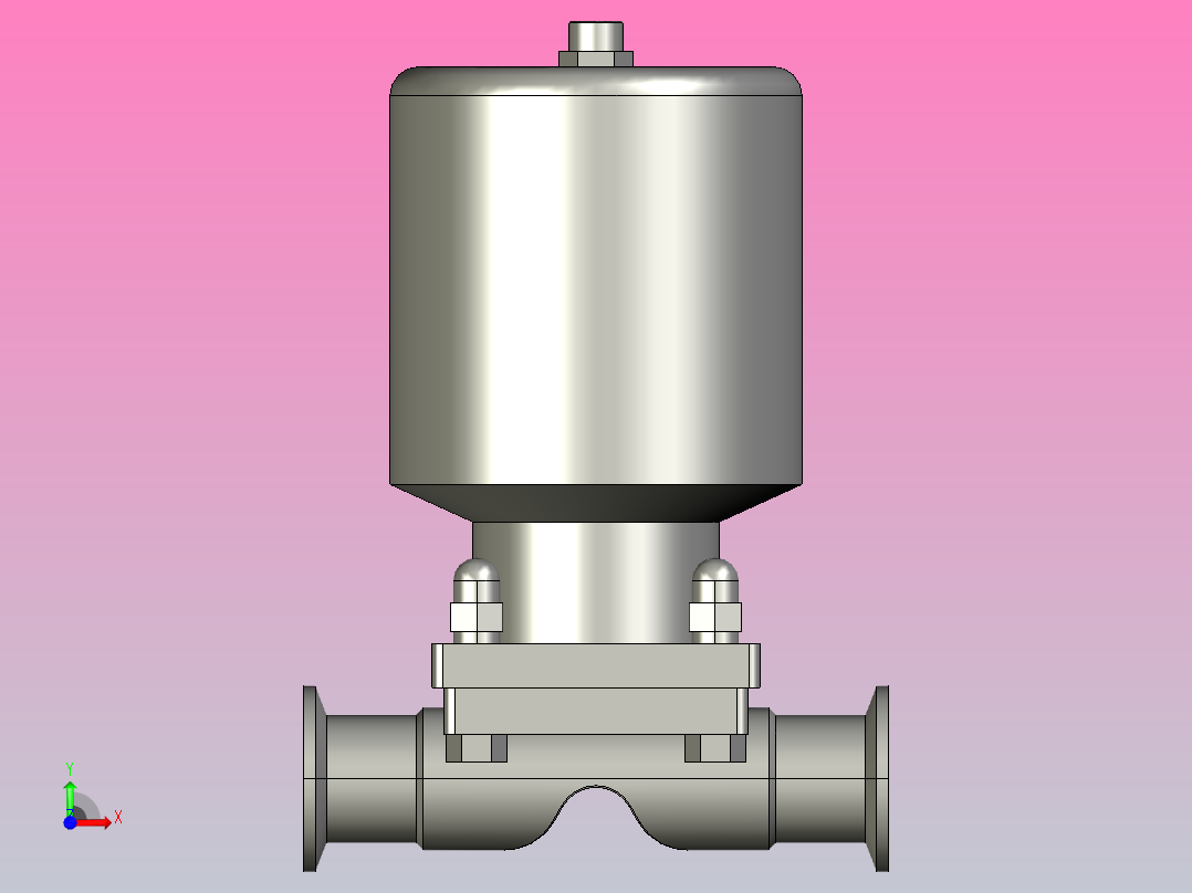 DGM-05卡箍式气动隔膜阀[DGM-05-DN32]前视图