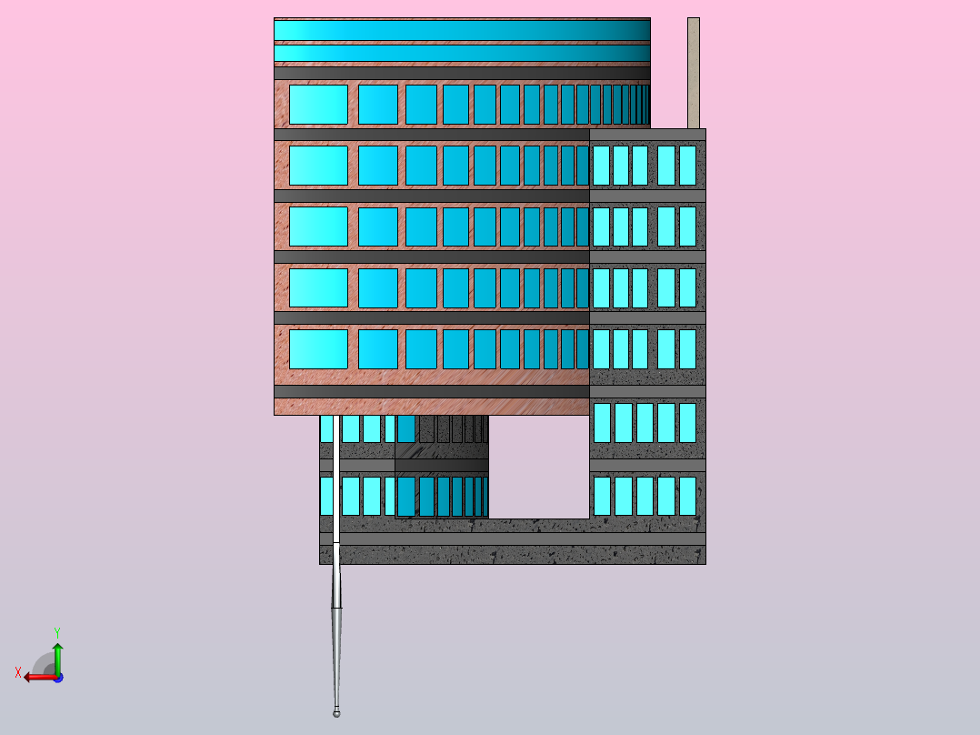 办公室，后视图