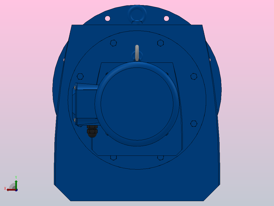 RF147R87法兰轴伸式组合型斜齿轮减速机RF147R87-Y7.5-4P-132M-M1-0°-Φ550后视图