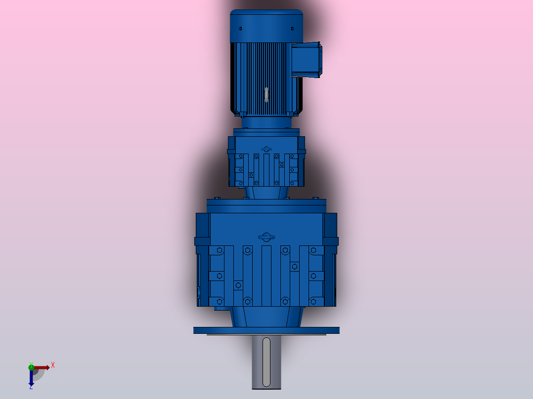RF147R87法兰轴伸式组合型斜齿轮减速机RF147R87-Y7.5-4P-132M-M1-0°-Φ550俯视图