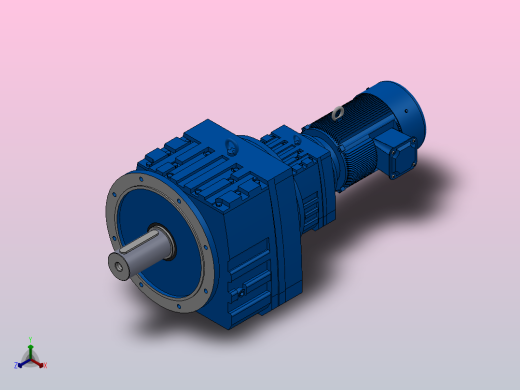 RF147R87法兰轴伸式组合型斜齿轮减速机RF147R87-Y7.5-4P-132M-M1-0°-Φ550正等轴测缩略图