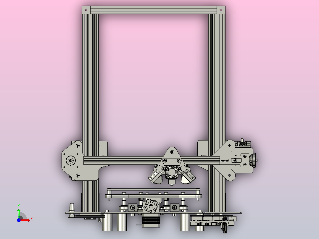 打印机模型3d-printer-4 2 STP前视图