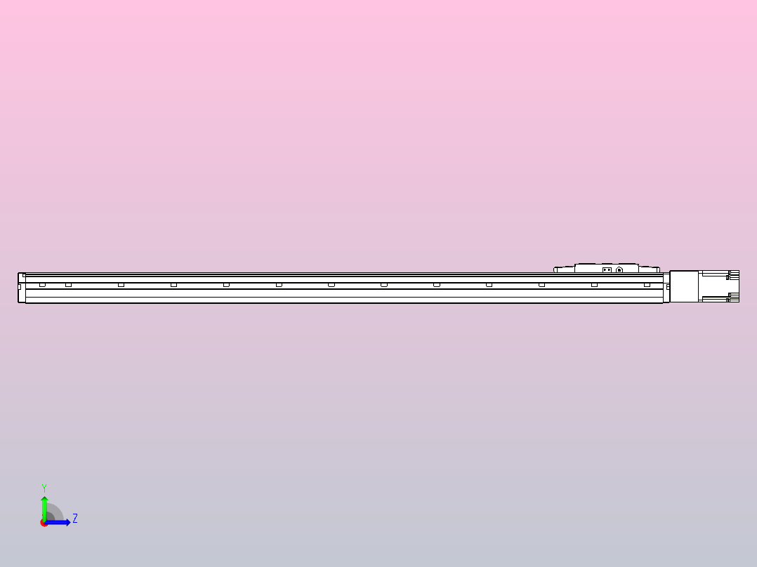 滚珠丝杠直线轴内置导轨TPA-GCR-120-1610C-L1000-M-M40-N3左视图