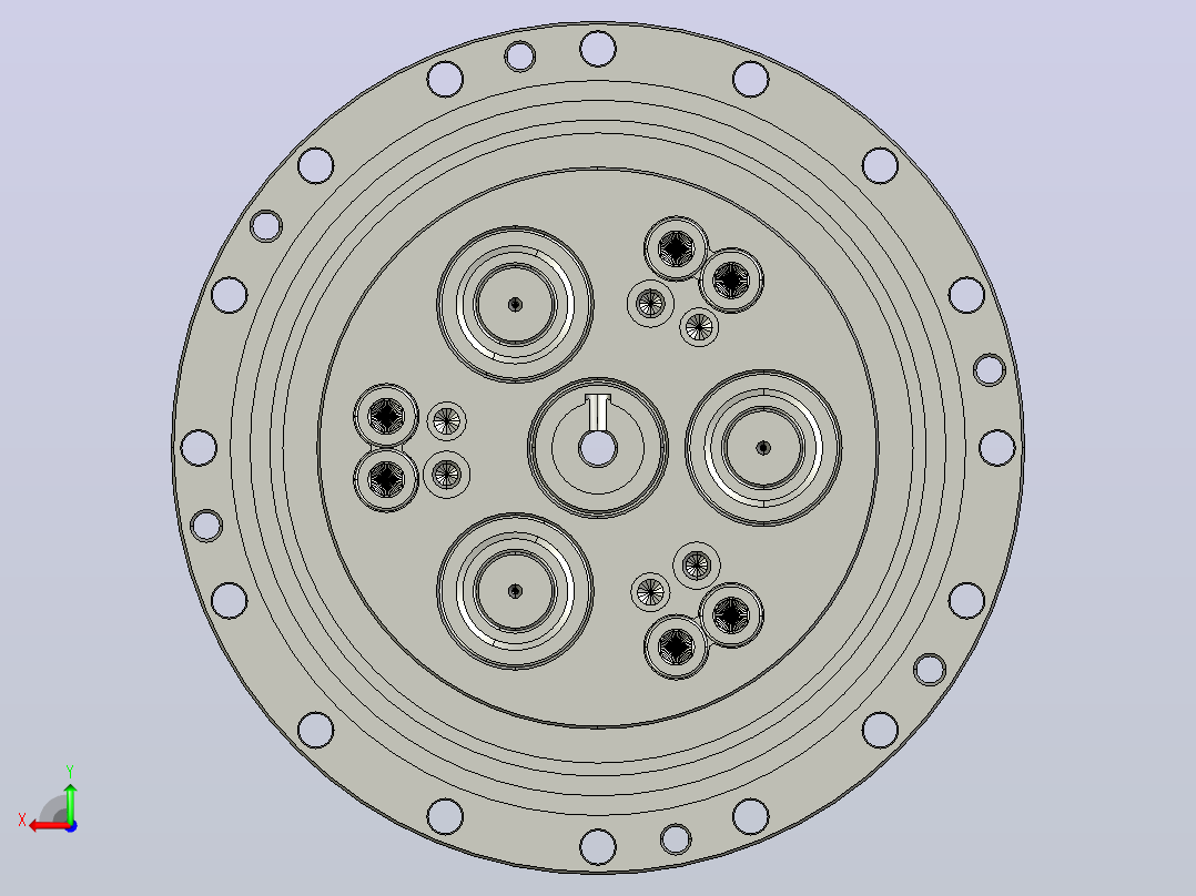 RV减速器常规产品外形图ZD-320BX-   -RVE-A-B-35X75L140-3001#RVE型减速器A-B-35X75后视图