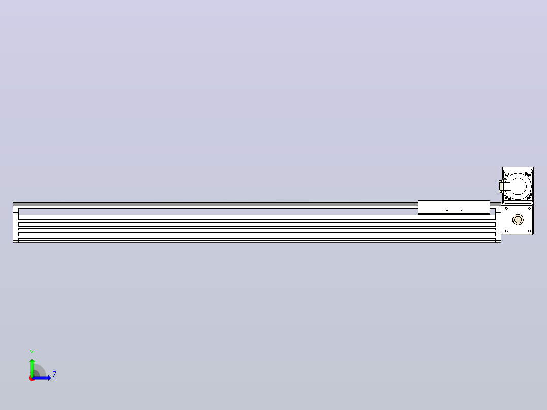 皮带直线轴半封闭可选导轨TPA-HNB-202D-140-L1000-RU-C-P75-N3左视图