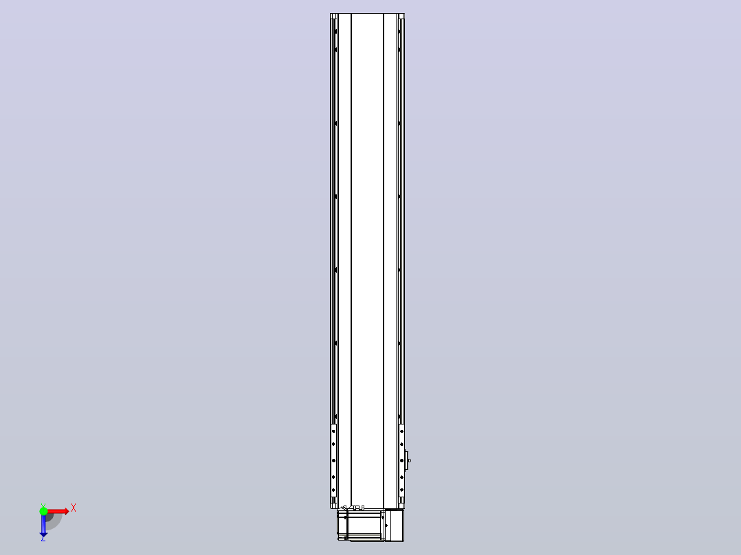 皮带直线轴半封闭可选导轨TPA-HNB-202D-140-L1000-RU-C-P75-N3俯视图