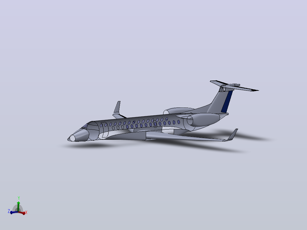 13--EMBRAER LEGACY 600飞机3D图纸 solidworks2014设计主视图