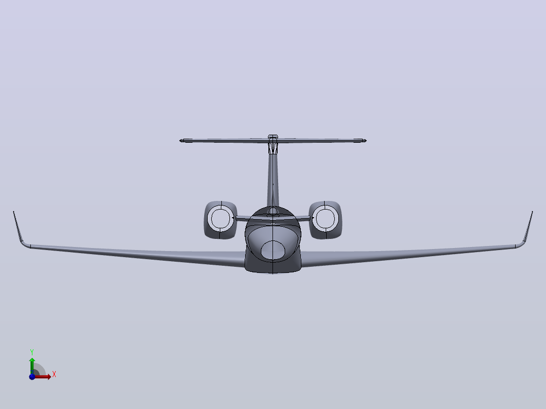 13--EMBRAER LEGACY 600飞机3D图纸 solidworks2014设计前视图