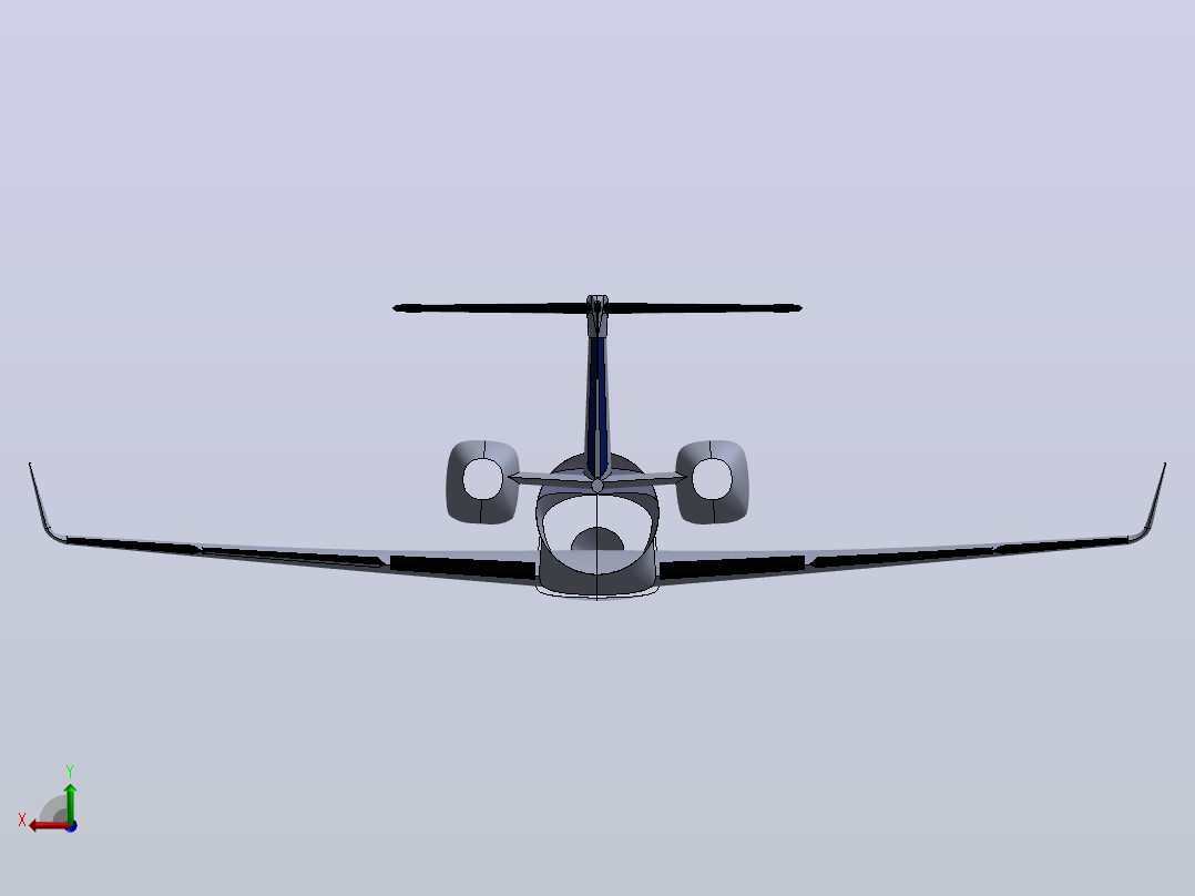 13--EMBRAER LEGACY 600飞机3D图纸 solidworks2014设计后视图