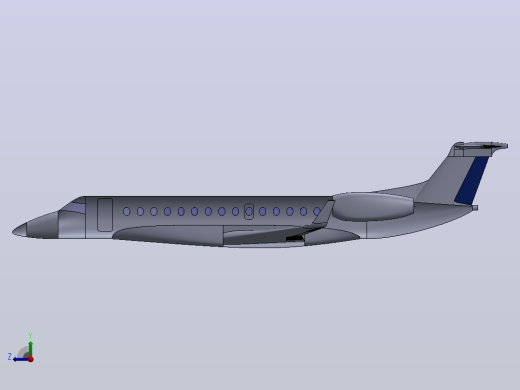 13--EMBRAER LEGACY 600飞机3D图纸 solidworks2014设计右视缩略图
