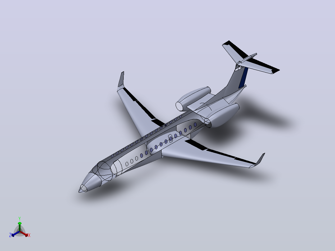 13--EMBRAER LEGACY 600飞机3D图纸 solidworks2014设计正等轴测图