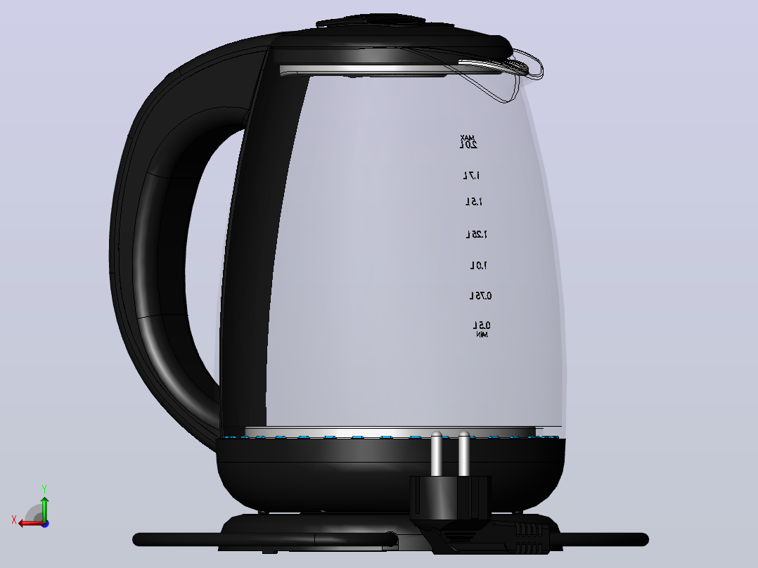 电热水壶后视图