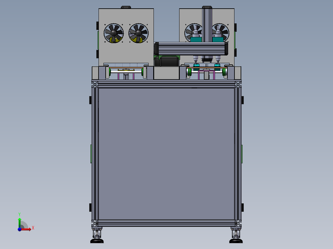 点胶固化机循环自动生产线前视图