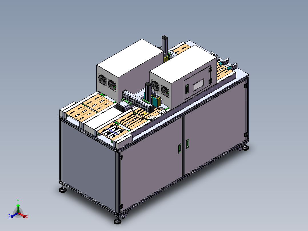 点胶固化机循环自动生产线正等轴测图