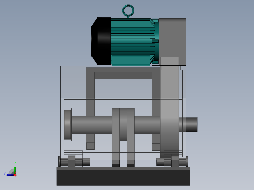 平板夯(sw+cad+说明书)右视图