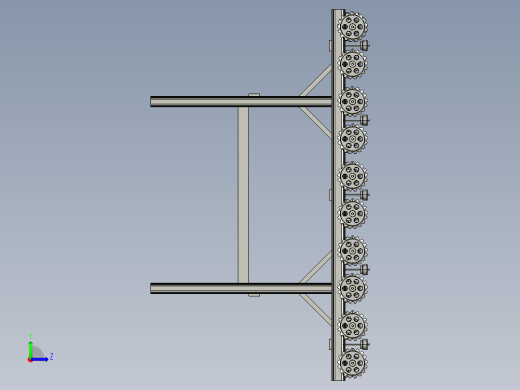 滚筒式输送机（cad+pro+说明书）左视缩略图