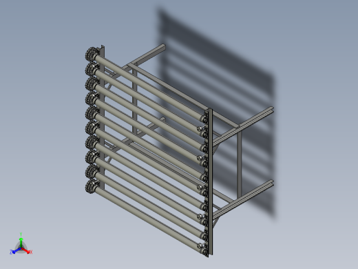 滚筒式输送机（cad+pro+说明书）正等轴测缩略图