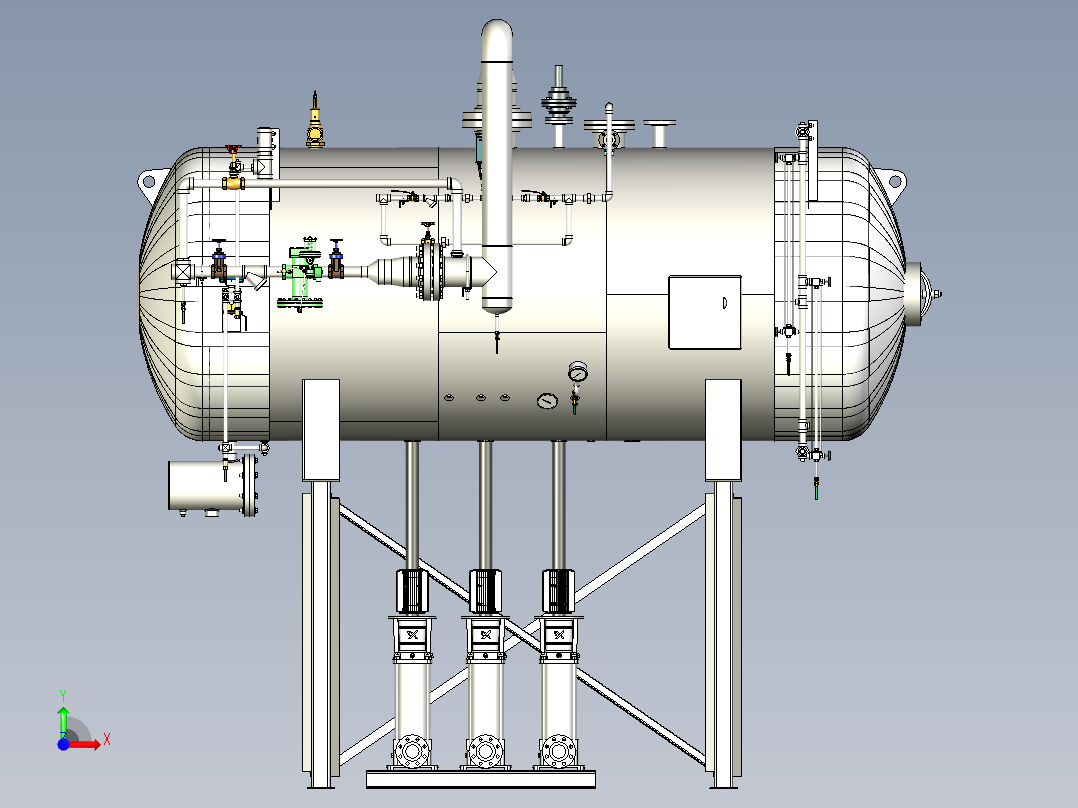 液压控制罐模型3D图纸 STP格式前视图