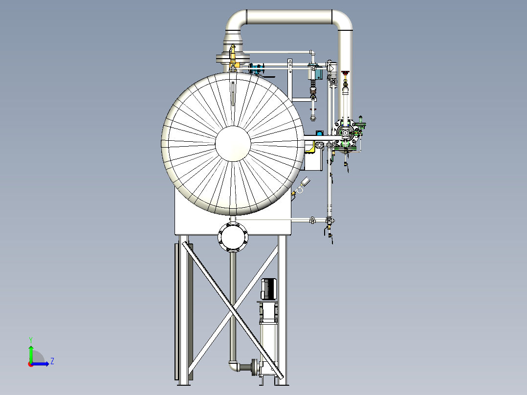 液压控制罐模型3D图纸 STP格式左视图