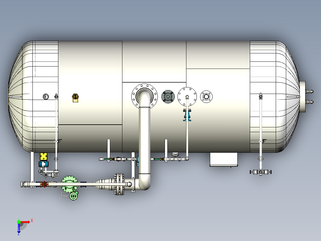 液压控制罐模型3D图纸 STP格式俯视图