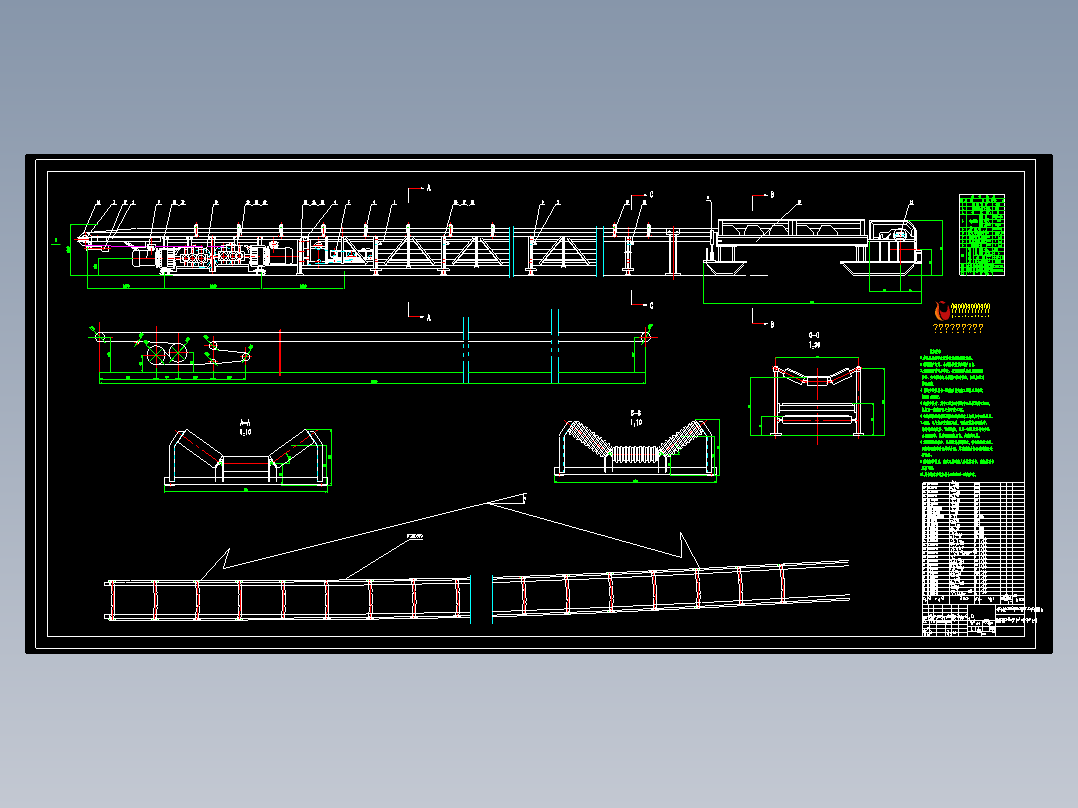 平面转弯输送机总图