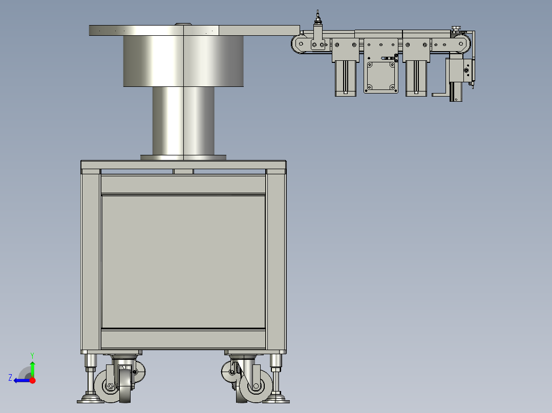 圆盘送料机给料机送料机右视图