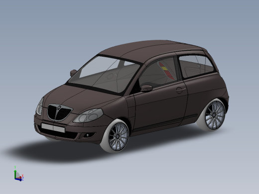 蓝旗亚Lancia Ypsilon轿车外壳模型3D图纸 Solidworks设计